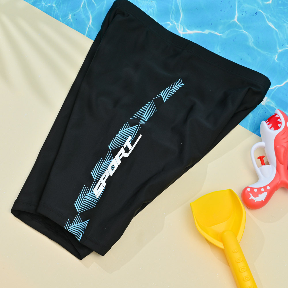 TB548-童超彈及膝泳褲-黑