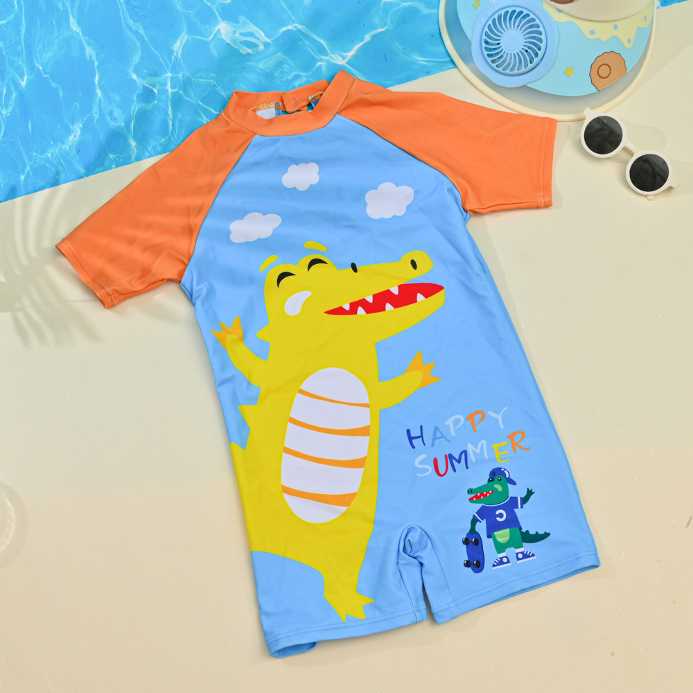 TB556-童短袖連身褲裝-印花