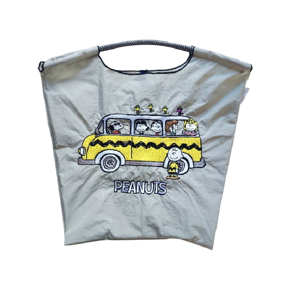 Ball＆Chain 刺繡環保購物袋 M號 - 灰 (32600511)