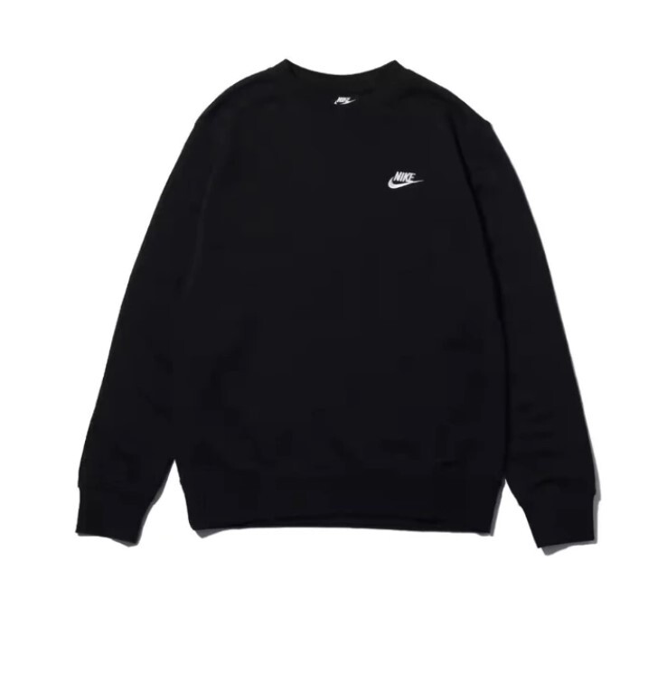 【現貨出清】Nike Sportswear Club Fleece Crew Sweatshirt 男女款 大學T 棉質毛巾圈內裡 黑色