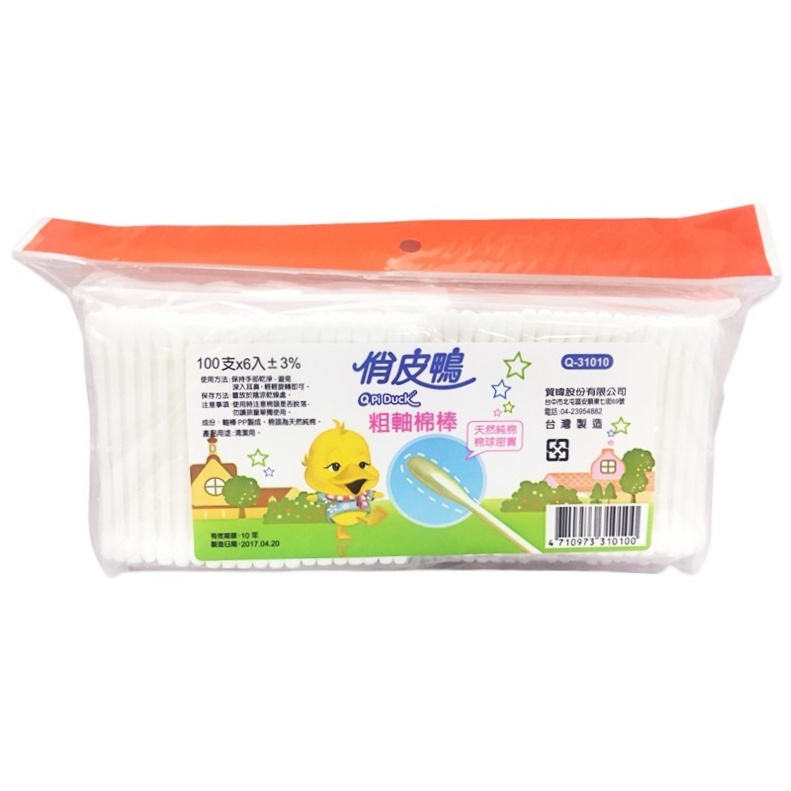 【俏皮鴨】螺旋PP粗棉棒100支