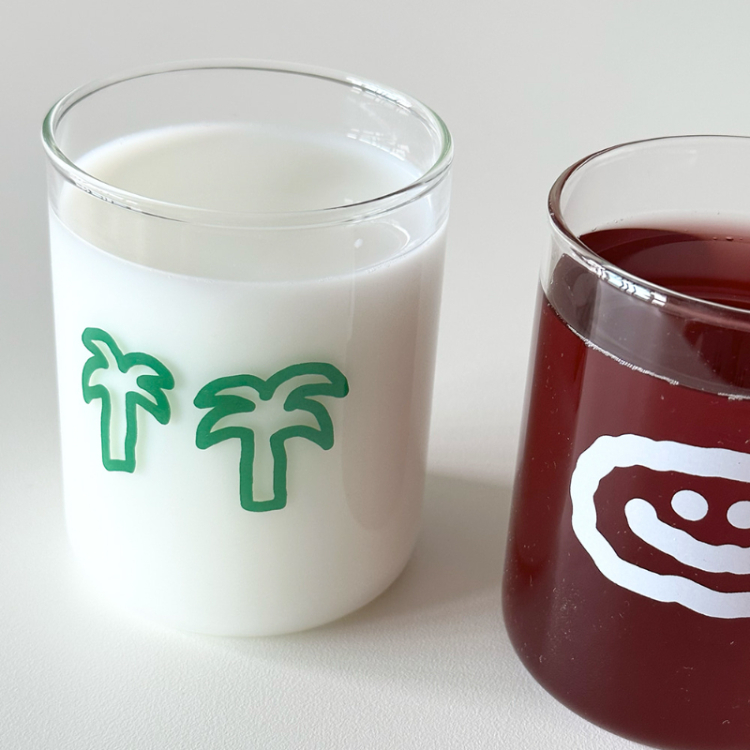 韓國 ooowl 童趣塗鴉玻璃杯 PALM TREE
