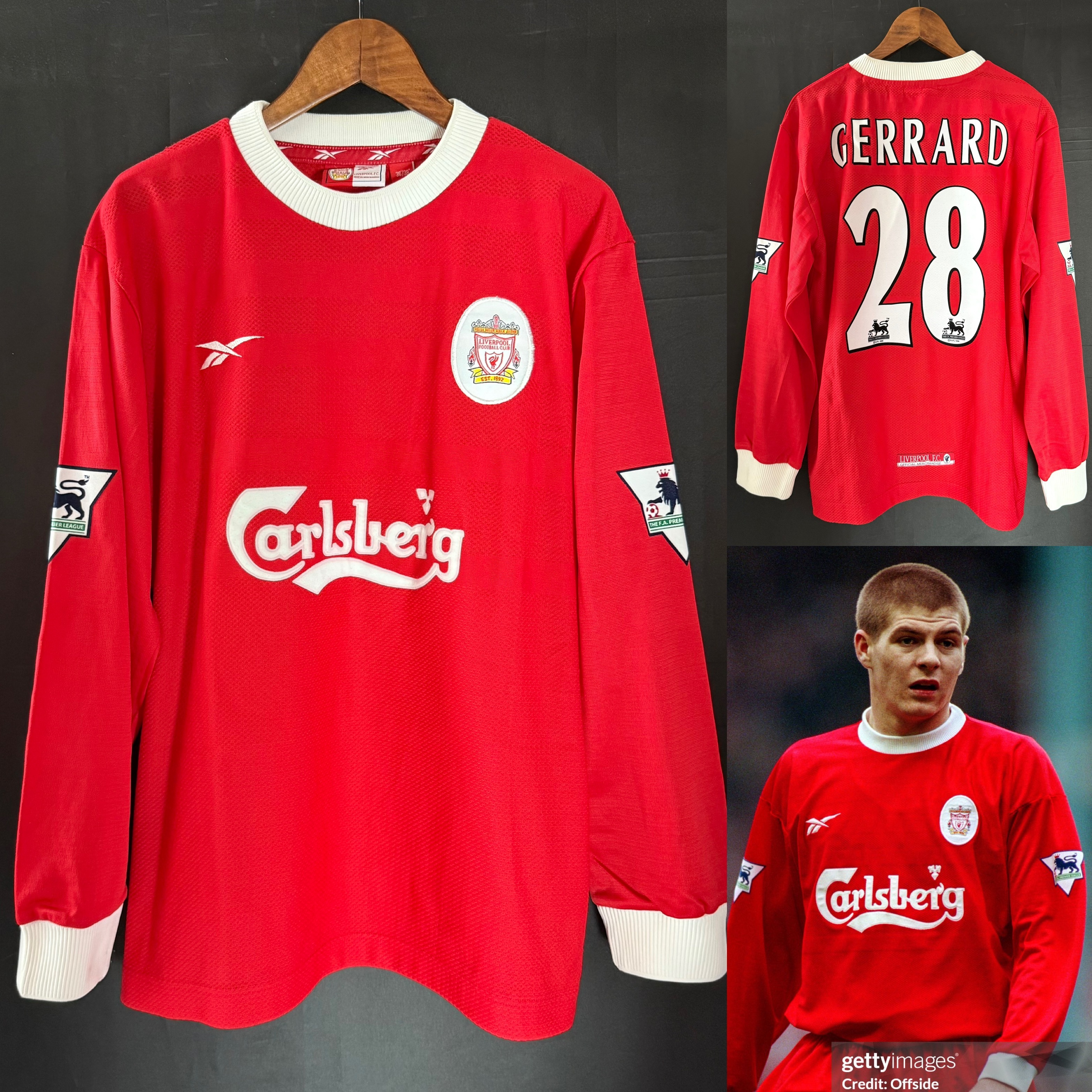 Liverpool 1998-2000 Reebok L/S Home Shirt #28 GERRARD