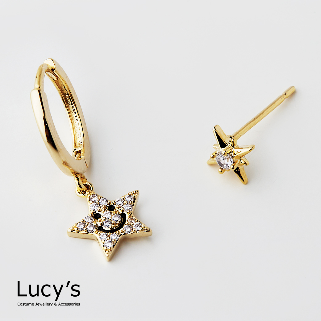 微笑星星 易扣耳環組 (二色) (124069/124070)