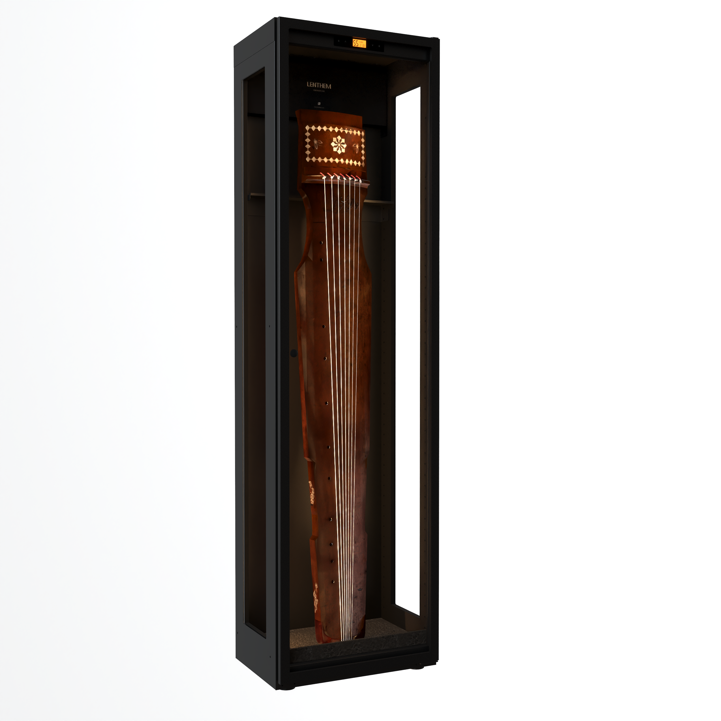 Lenthem CMI-295DT 257L 古箏/古琴用恆定濕度玻璃樂器乾燥防潮櫃