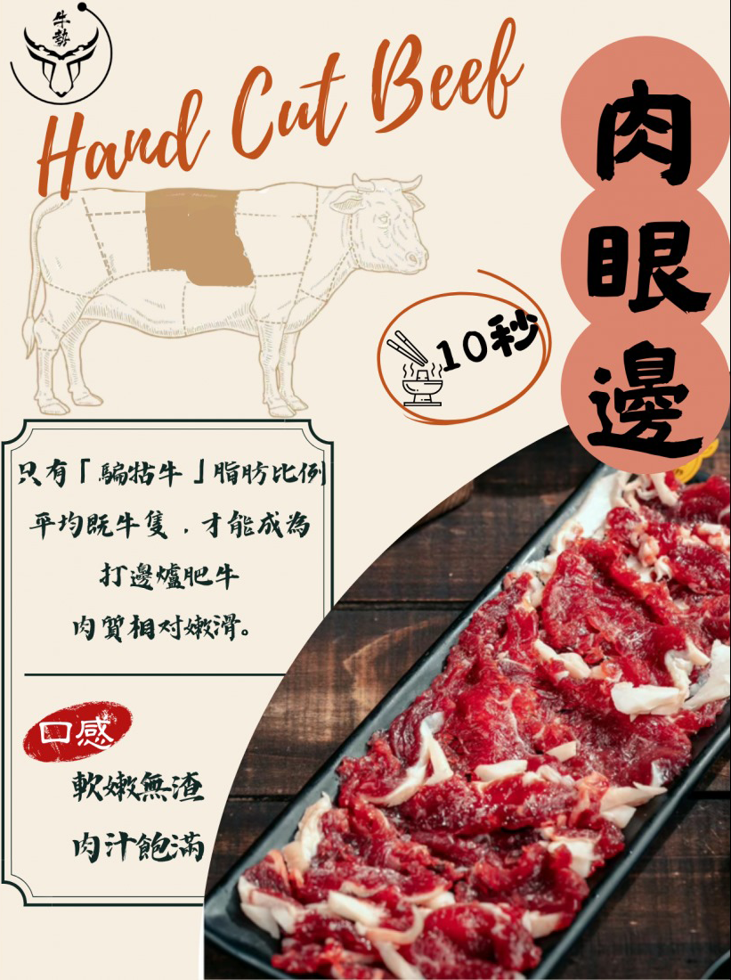 [牛勢騸牯手切牛] 肉眼邊/吊龍伴 (約200克) (需要提早4-5日訂購)