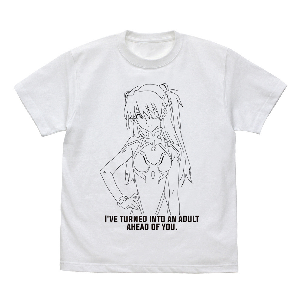 Cospa 0804 式波・アスカ・ラングレー ラインアート Tシャツ [EVANGELION] WHITE