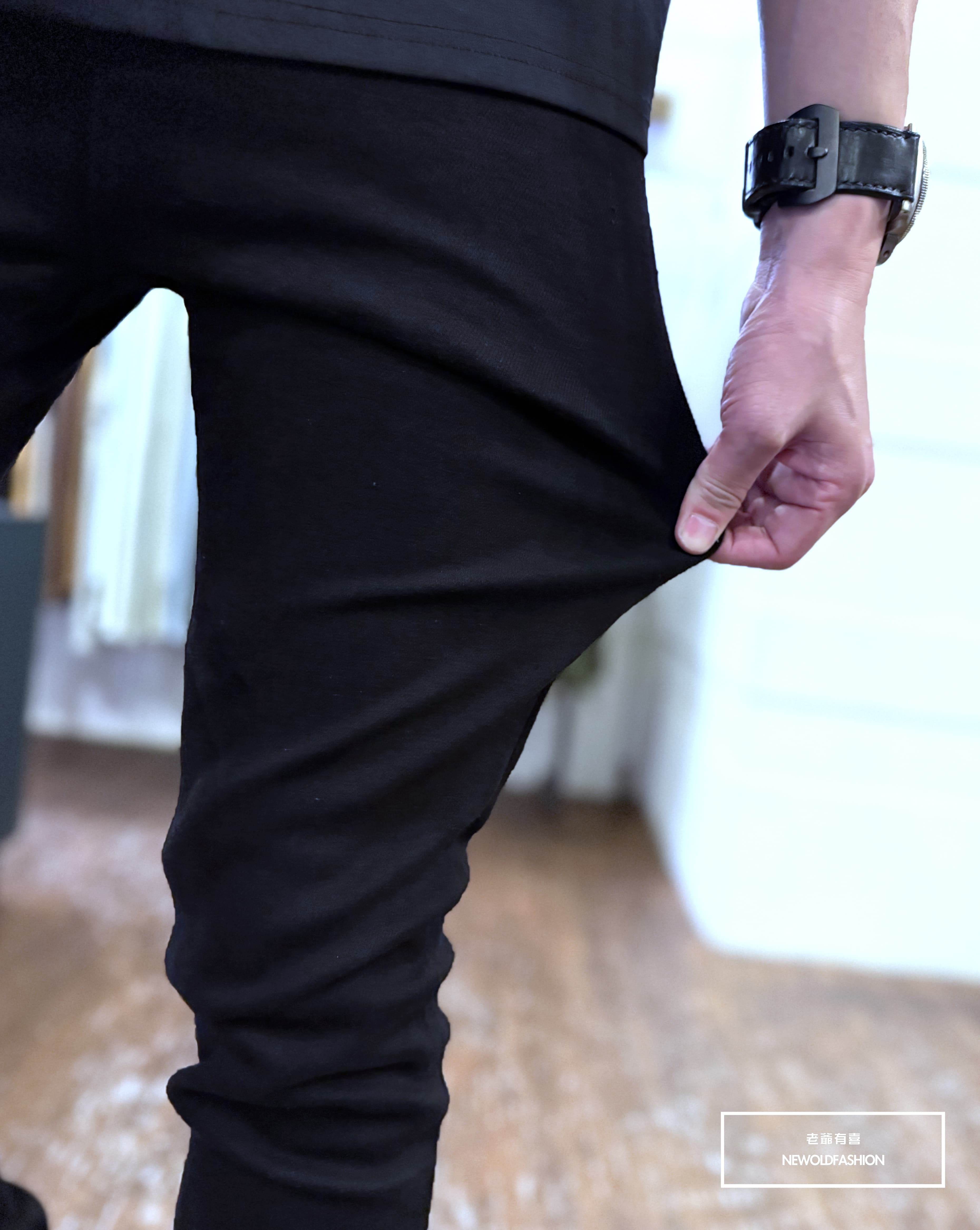 『官網限定』重磅原色黑素面小直筒褲(NOF2507D1066)