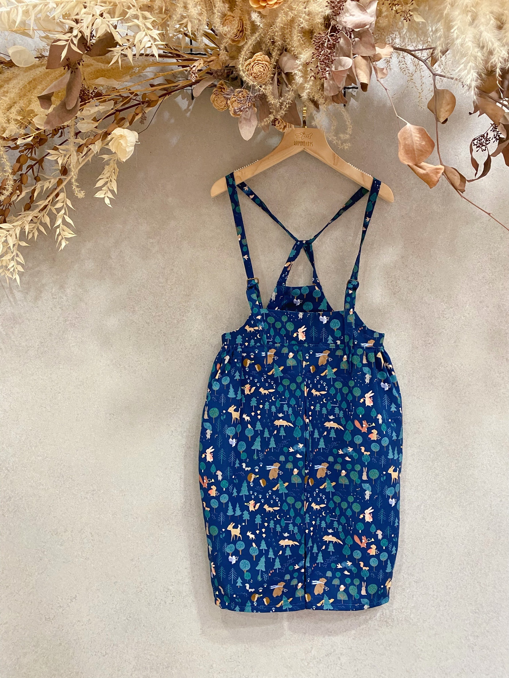 深藍動物音樂會 綁帶吊帶褲(100)