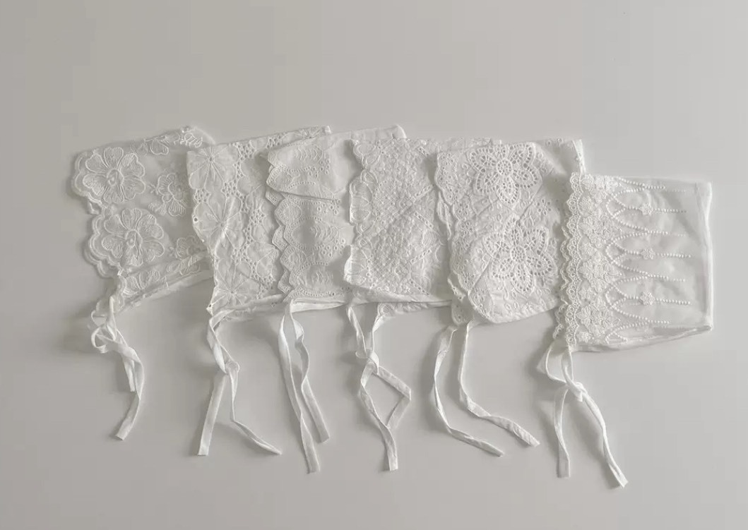 寶寶蕾絲綁帶帽