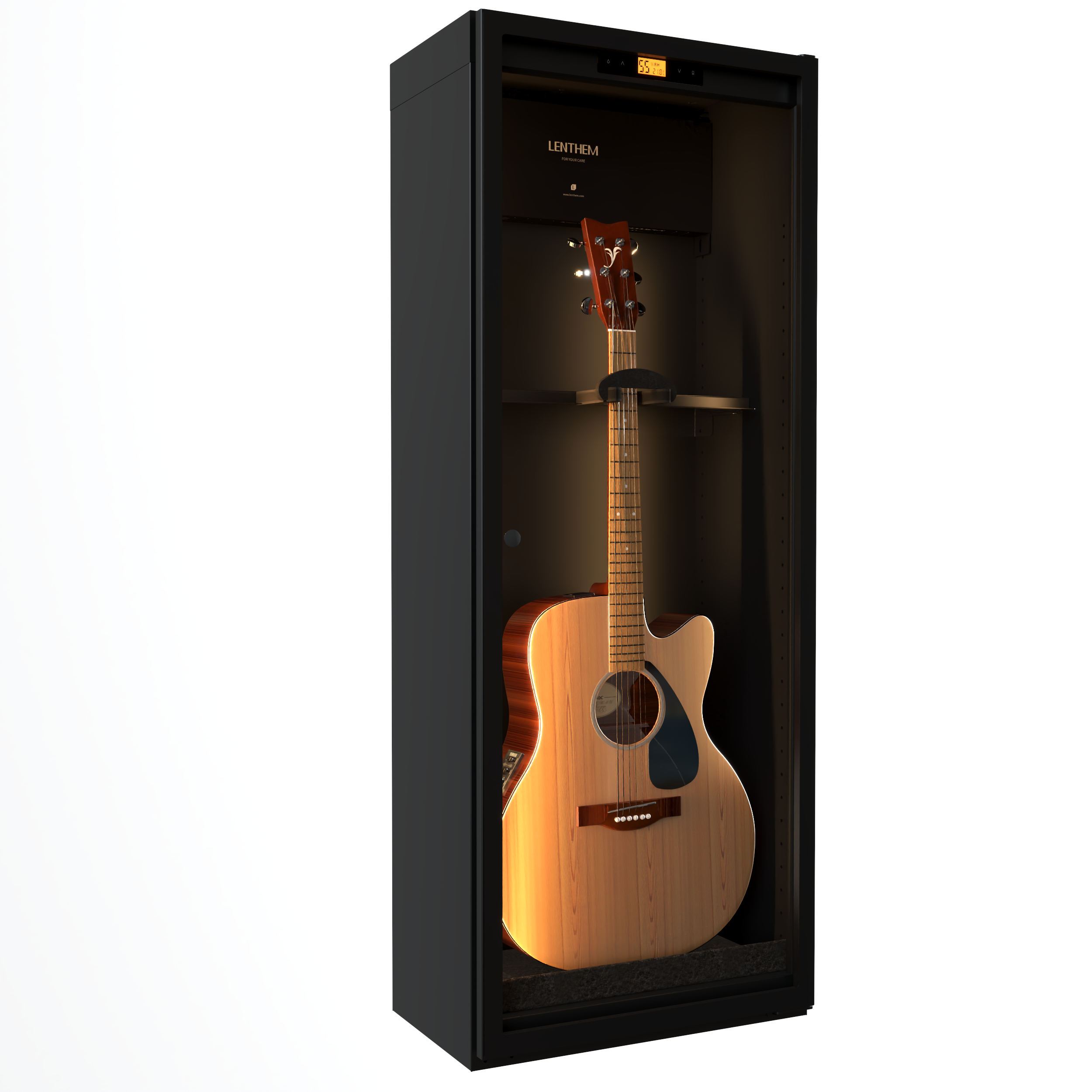 Lenthem CMI-185DT 153L 小提琴/吉他/中提琴用恆定濕度玻璃樂器乾燥防潮櫃