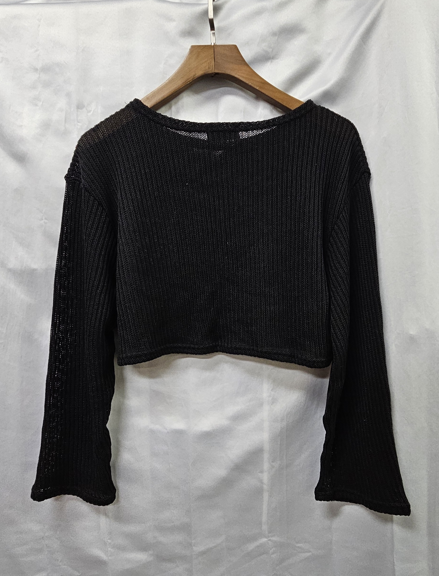 現貨 韓國短身透視長袖針織衫（清貨價貨品，不設退換）(AT 645)