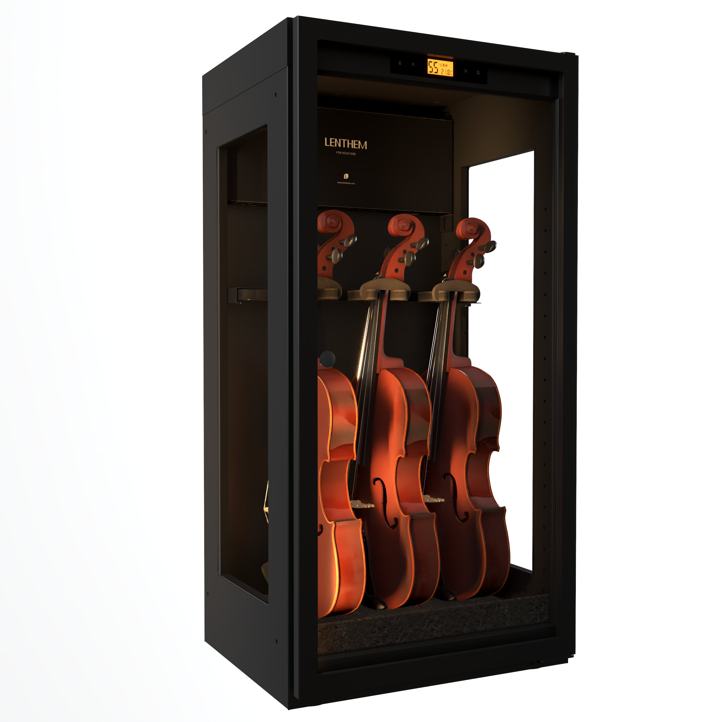 Lenthem CMI-145DT 121L 小提琴用恆定濕度玻璃樂器乾燥防潮櫃