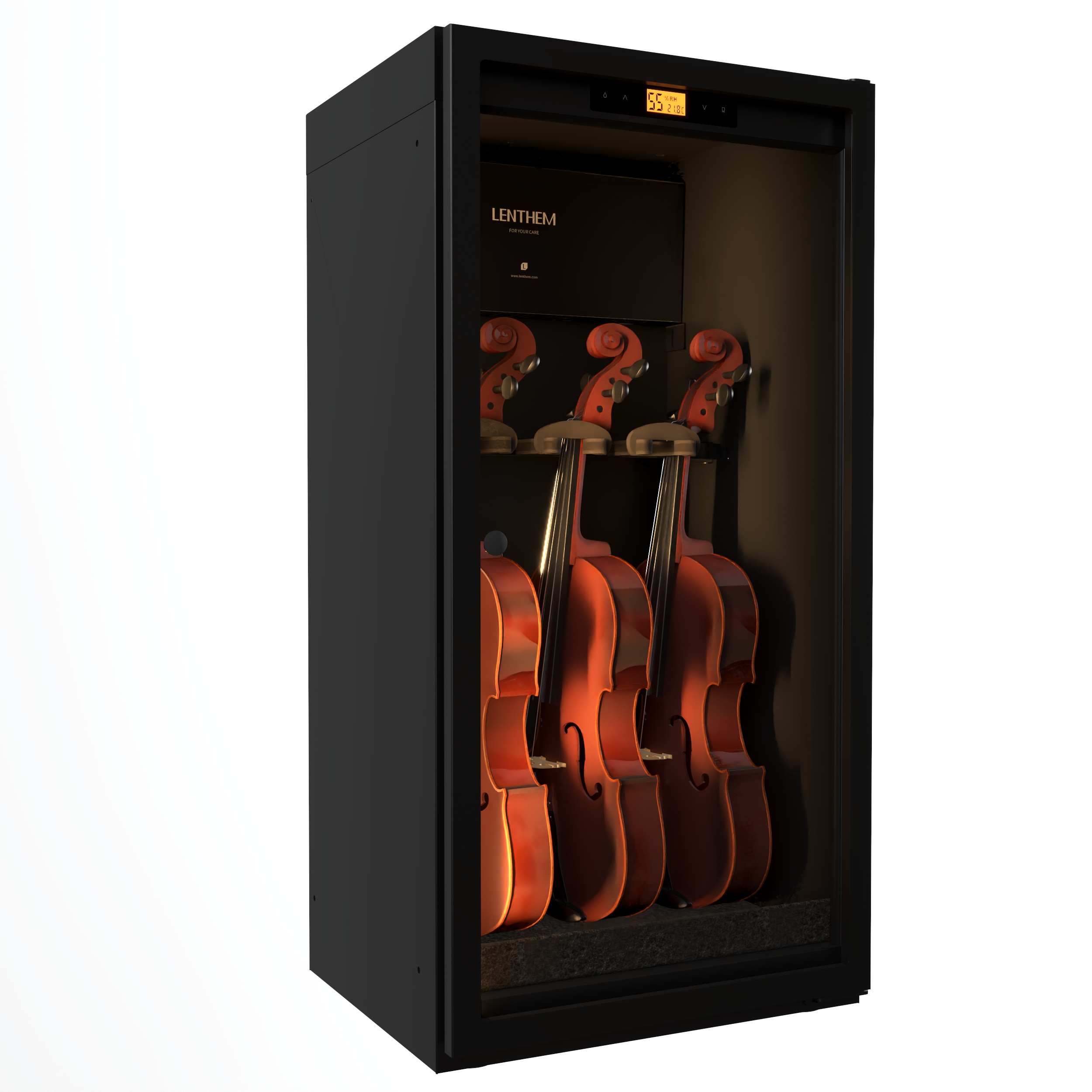 Lenthem CMI-145DT 121L 小提琴用恆定濕度玻璃樂器乾燥防潮櫃