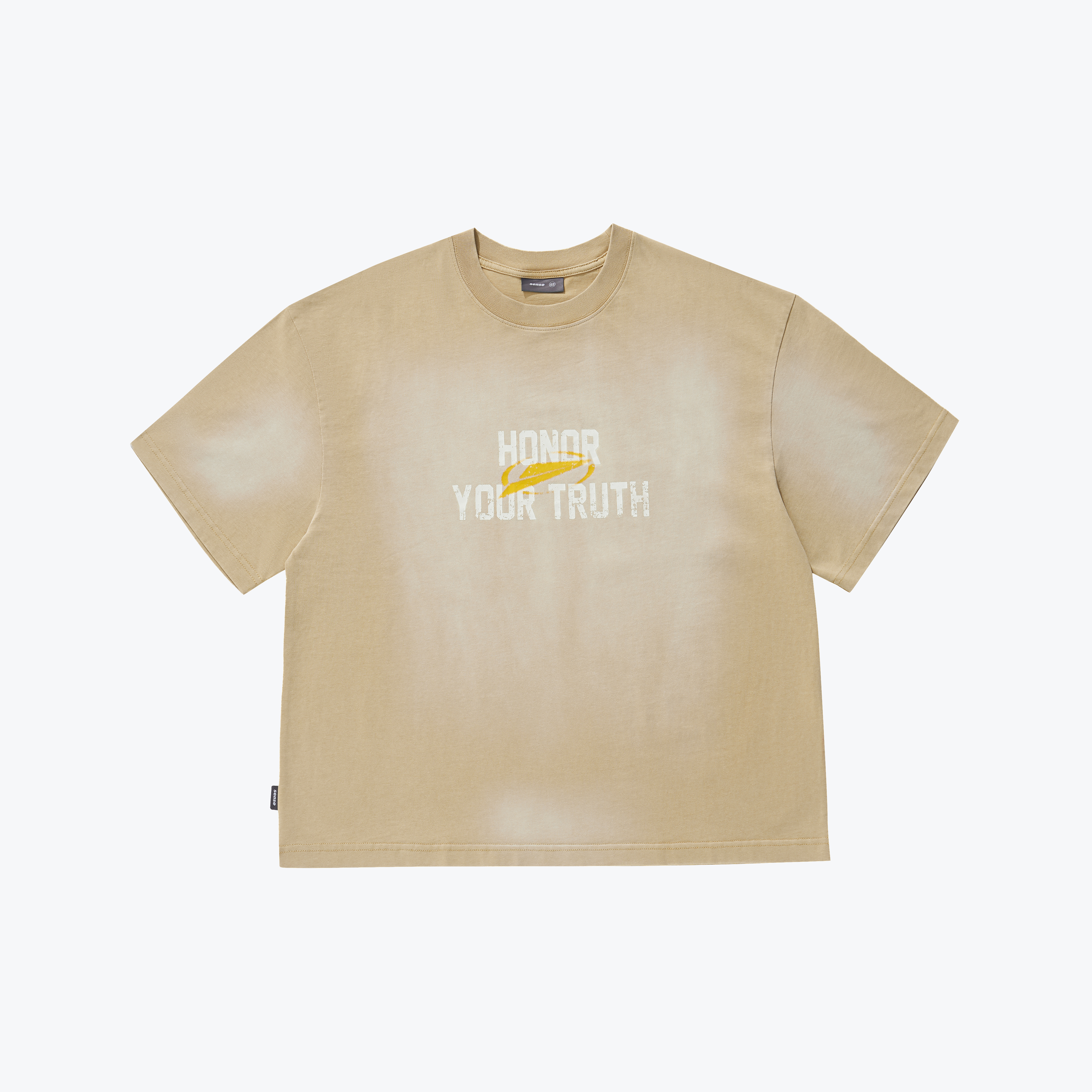 FM x sense HONOR YOUR TRUTH Washed Boxy Cut SS - Clay