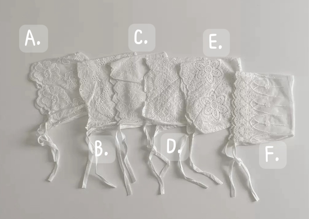 寶寶蕾絲綁帶帽