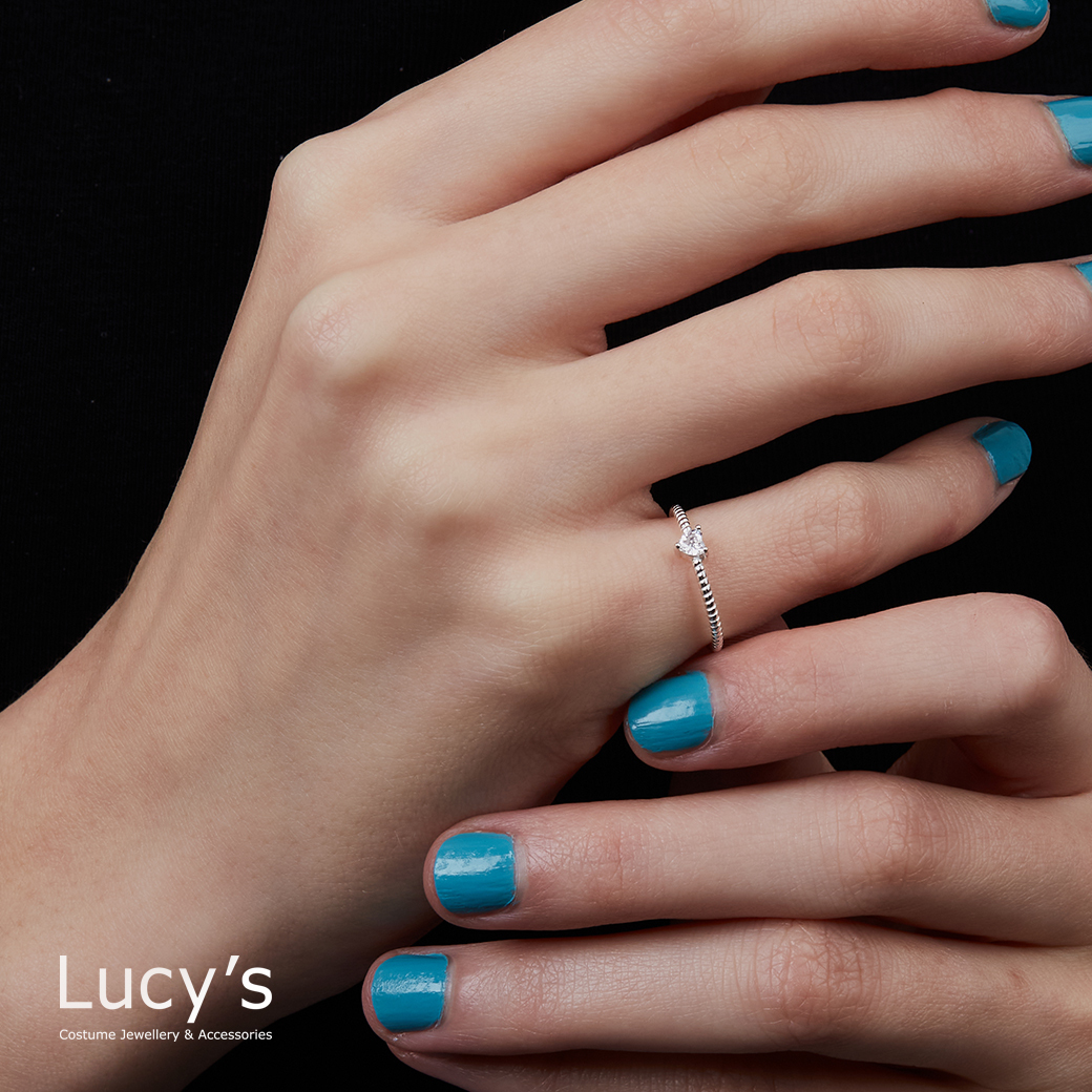 925純銀 愛心單鑽 戒指 (108225)