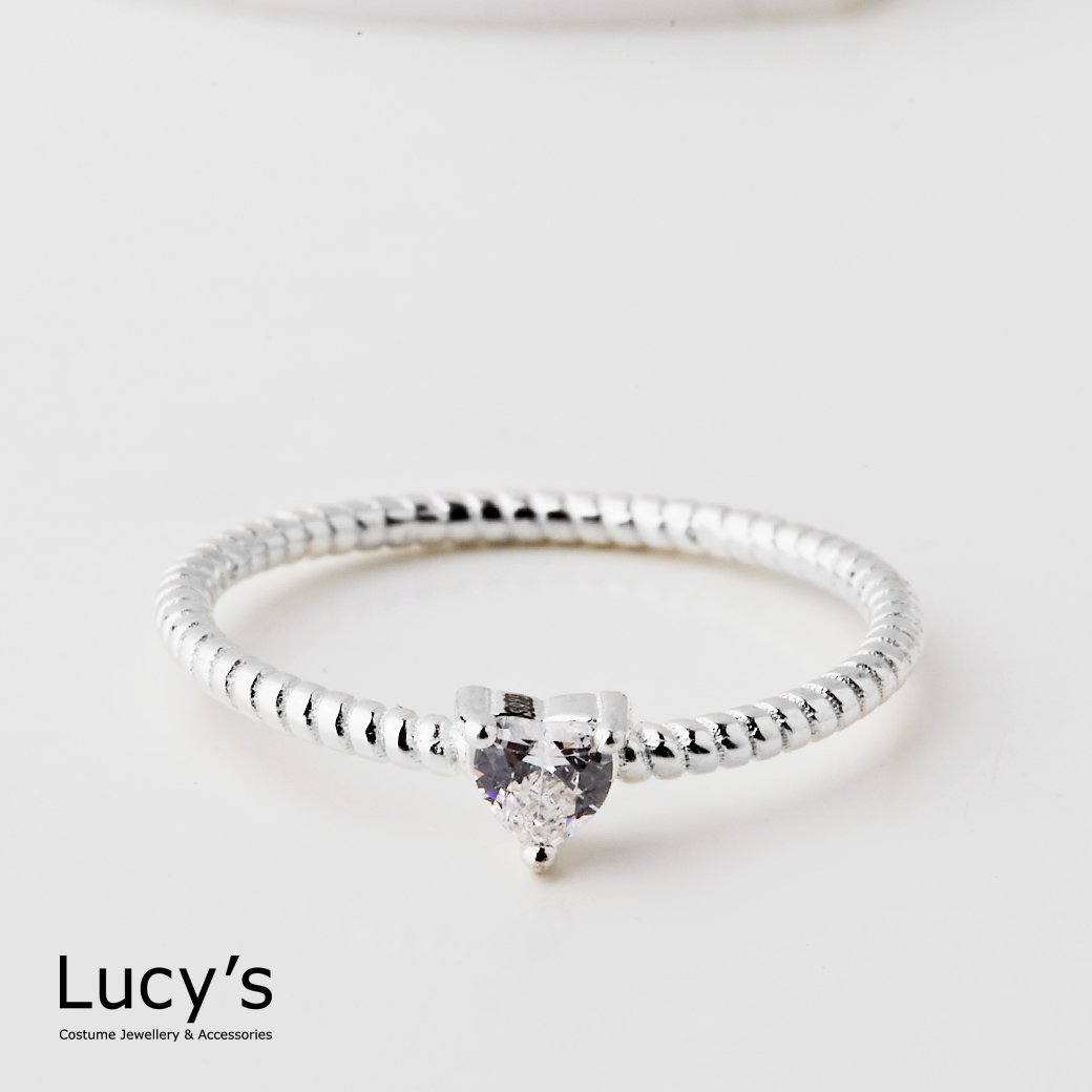 925純銀 愛心單鑽 戒指 (108225)