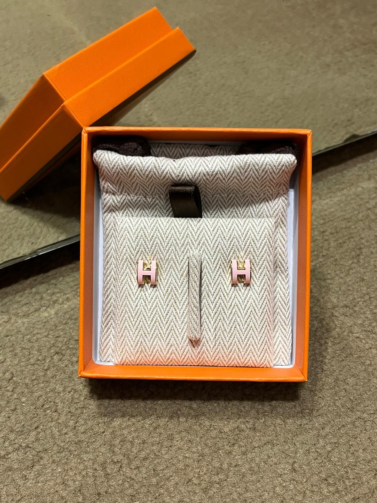 Mini pop h earrings 85 rose dragee CC