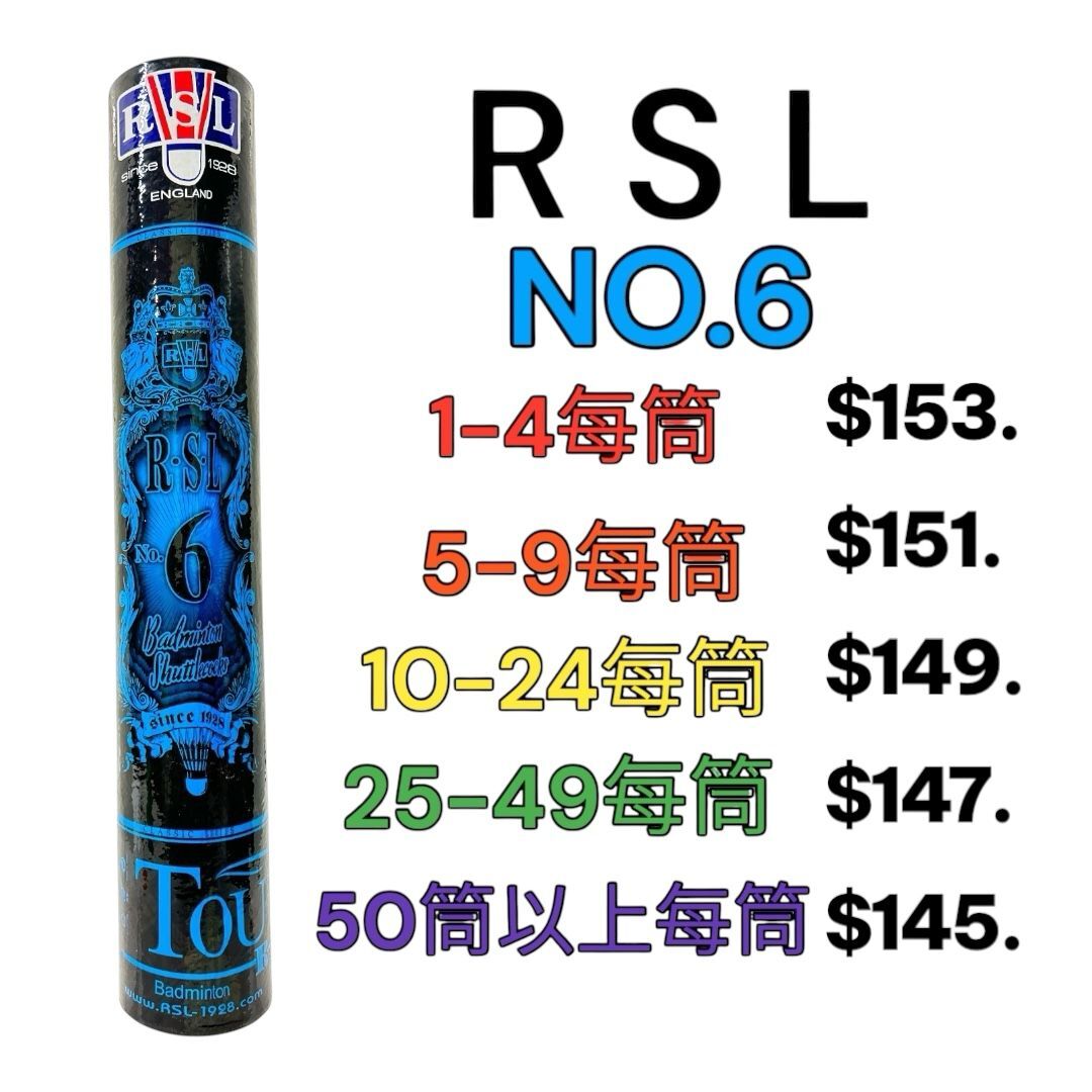 RSL NO 6 羽毛球 50速