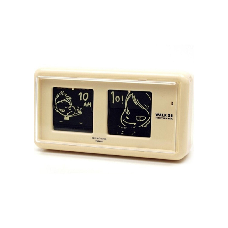 奈良美智 x Lamm Fromm︱Flip Clock WALK ON TWEMCO 米色翻頁鐘