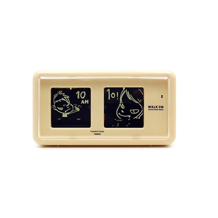 奈良美智 x Lamm Fromm︱Flip Clock WALK ON TWEMCO 米色翻頁鐘