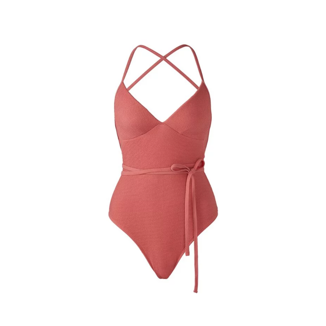 ▲LeReve AIRise 綁腰空氣連身泳裝 杏桃