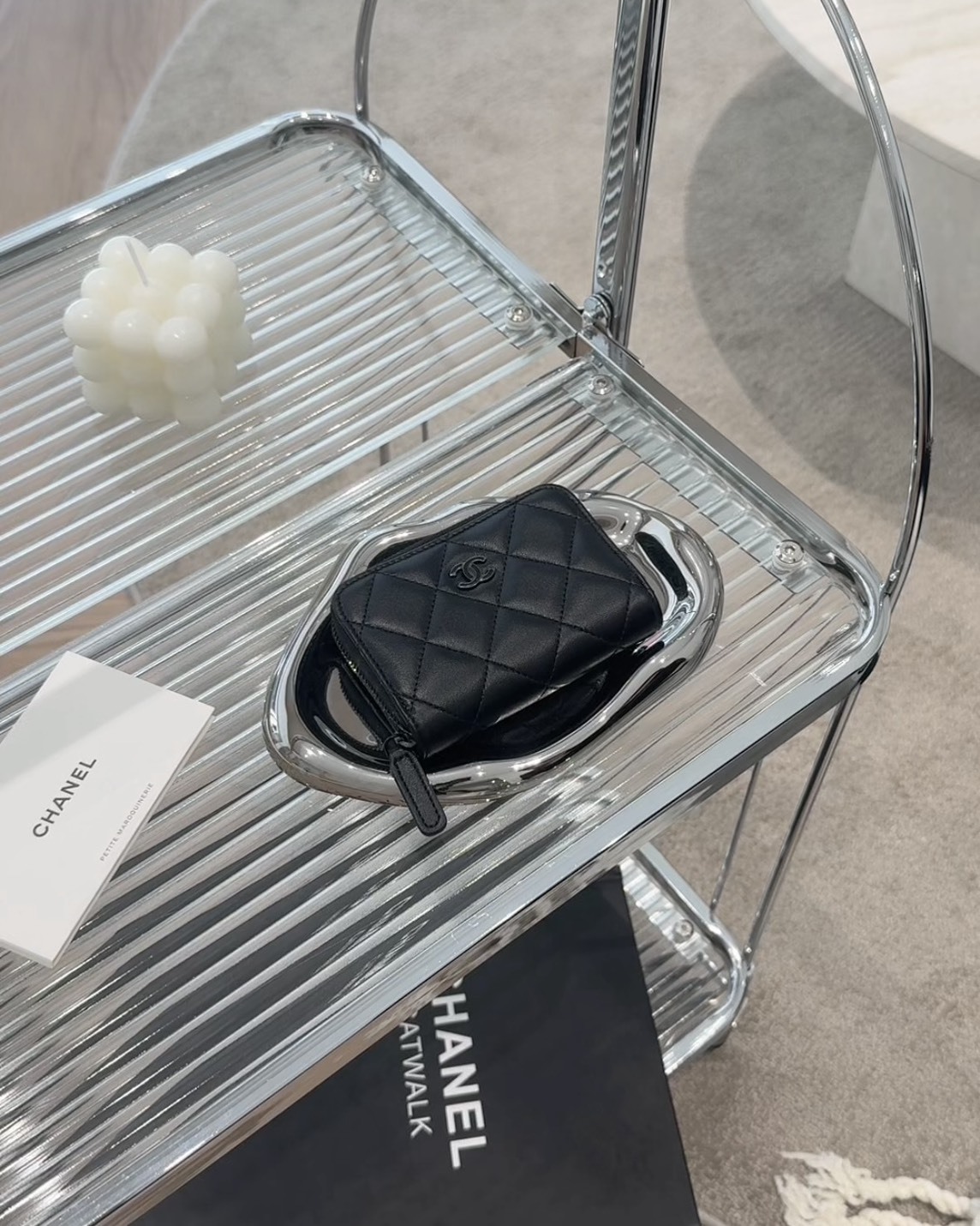 CHANEL｜SO BLACK內 三層零錢卡包