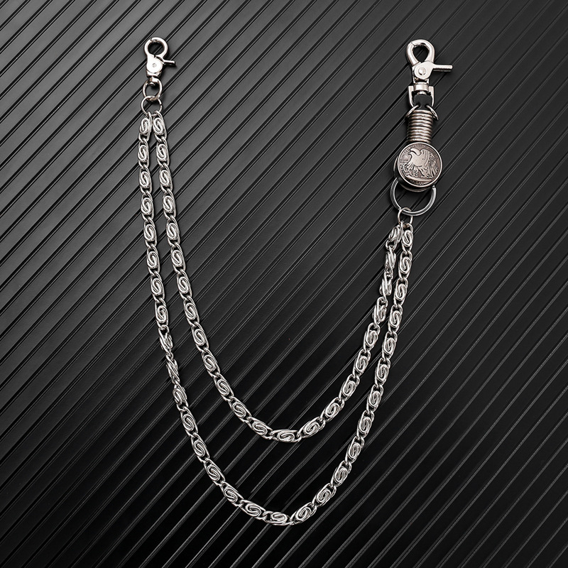 Piccoloo ｜印地安圖騰雙鍊褲鍊/腰鍊 黑