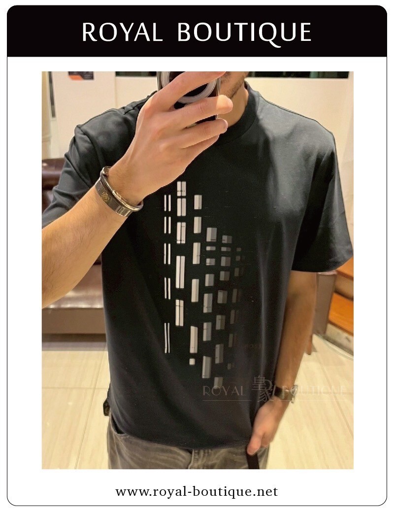 BOSS 胸前馬賽克塗鴉印刷短T