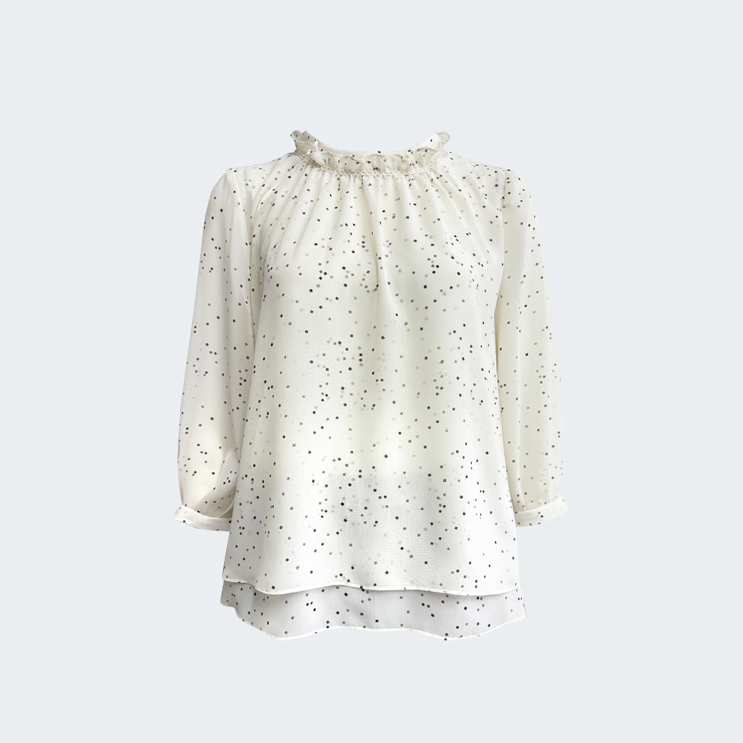 柔霧星辰雪紡上衣