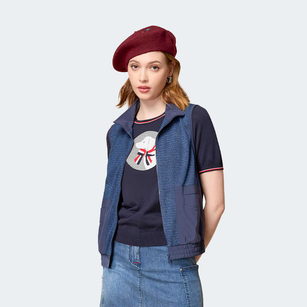 經典英倫風親膚桑蠶絲針織上衣