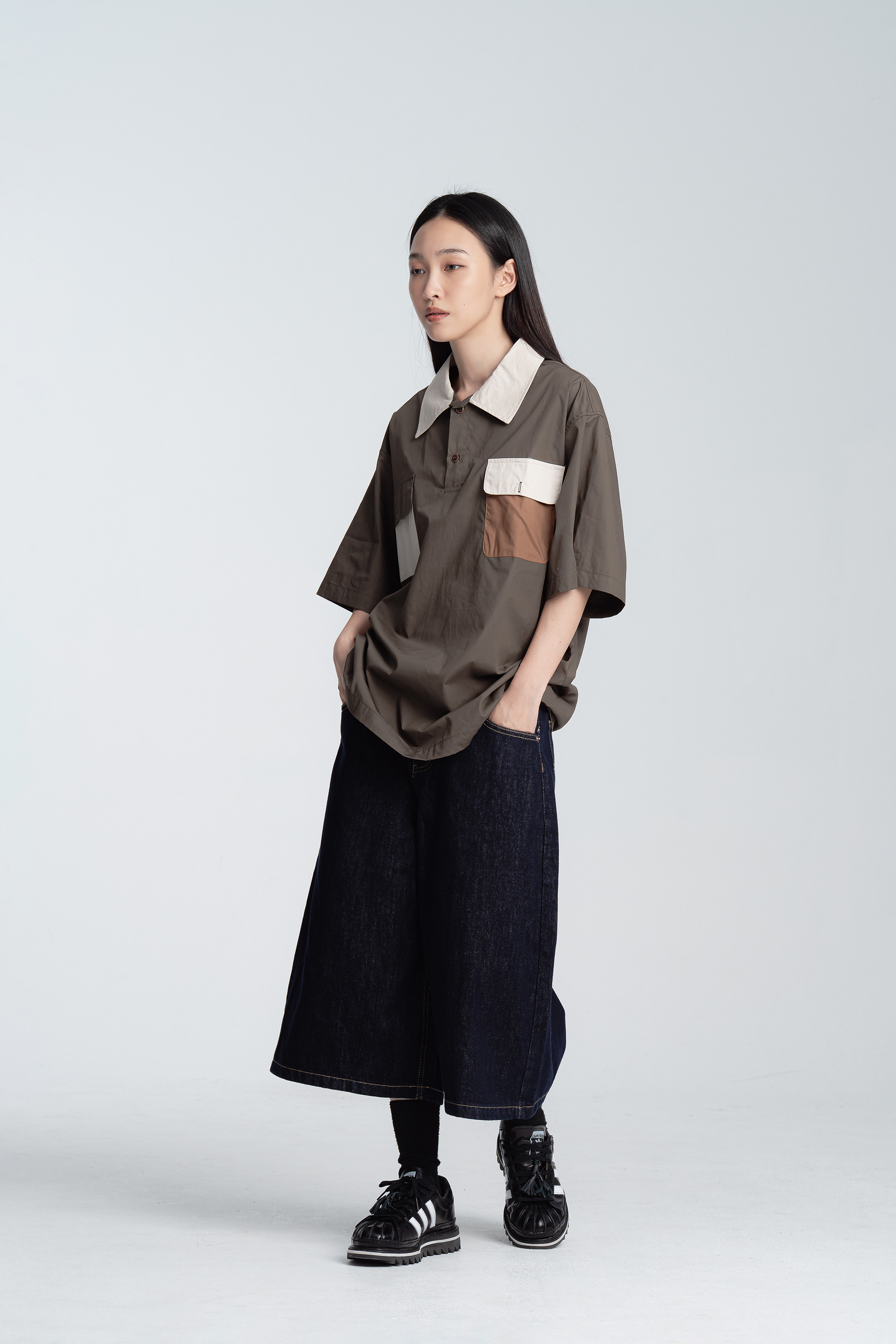 必收版型!深牛仔七分褲 2色