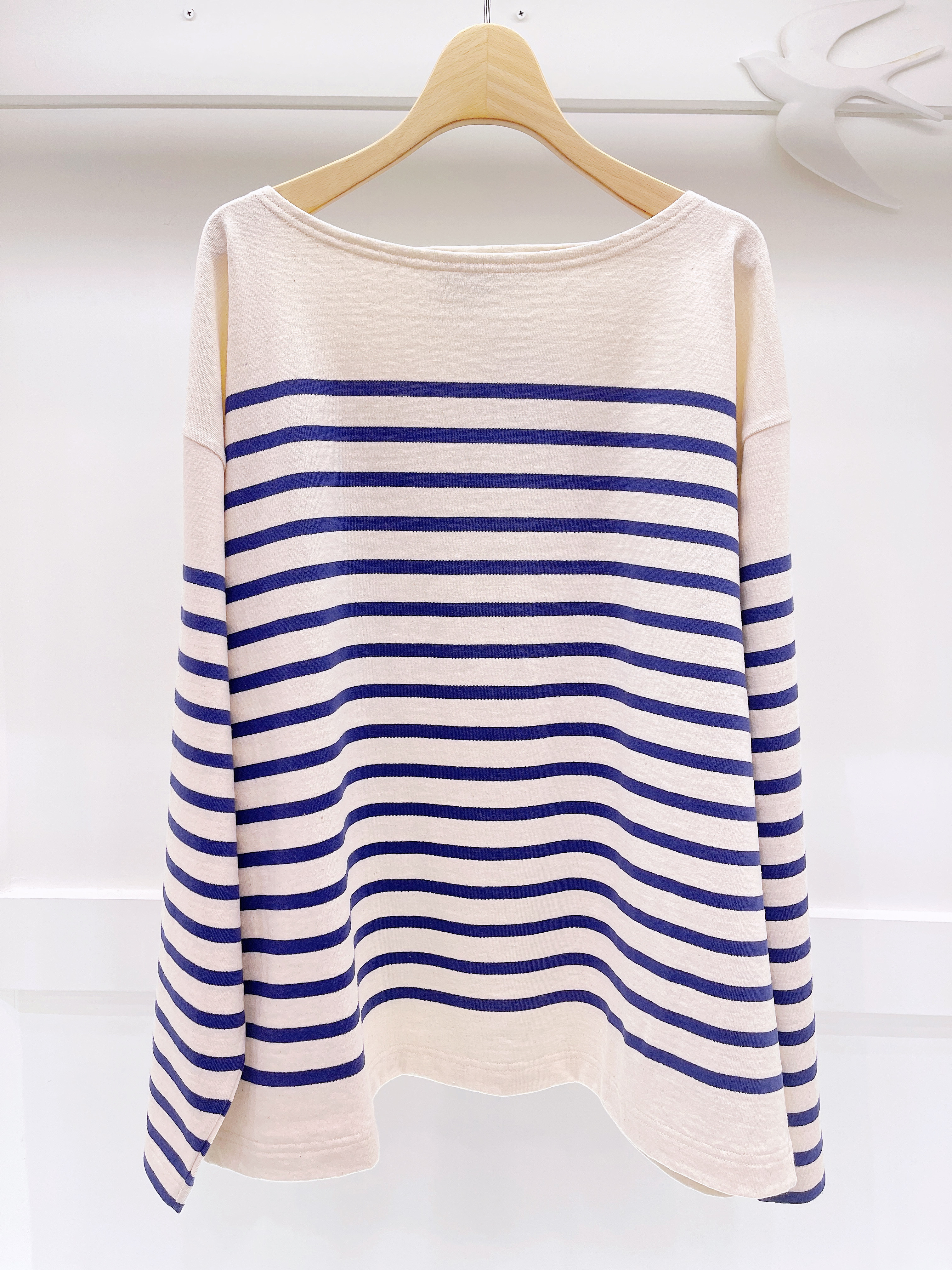 France經典橫條休閒風長袖上衣