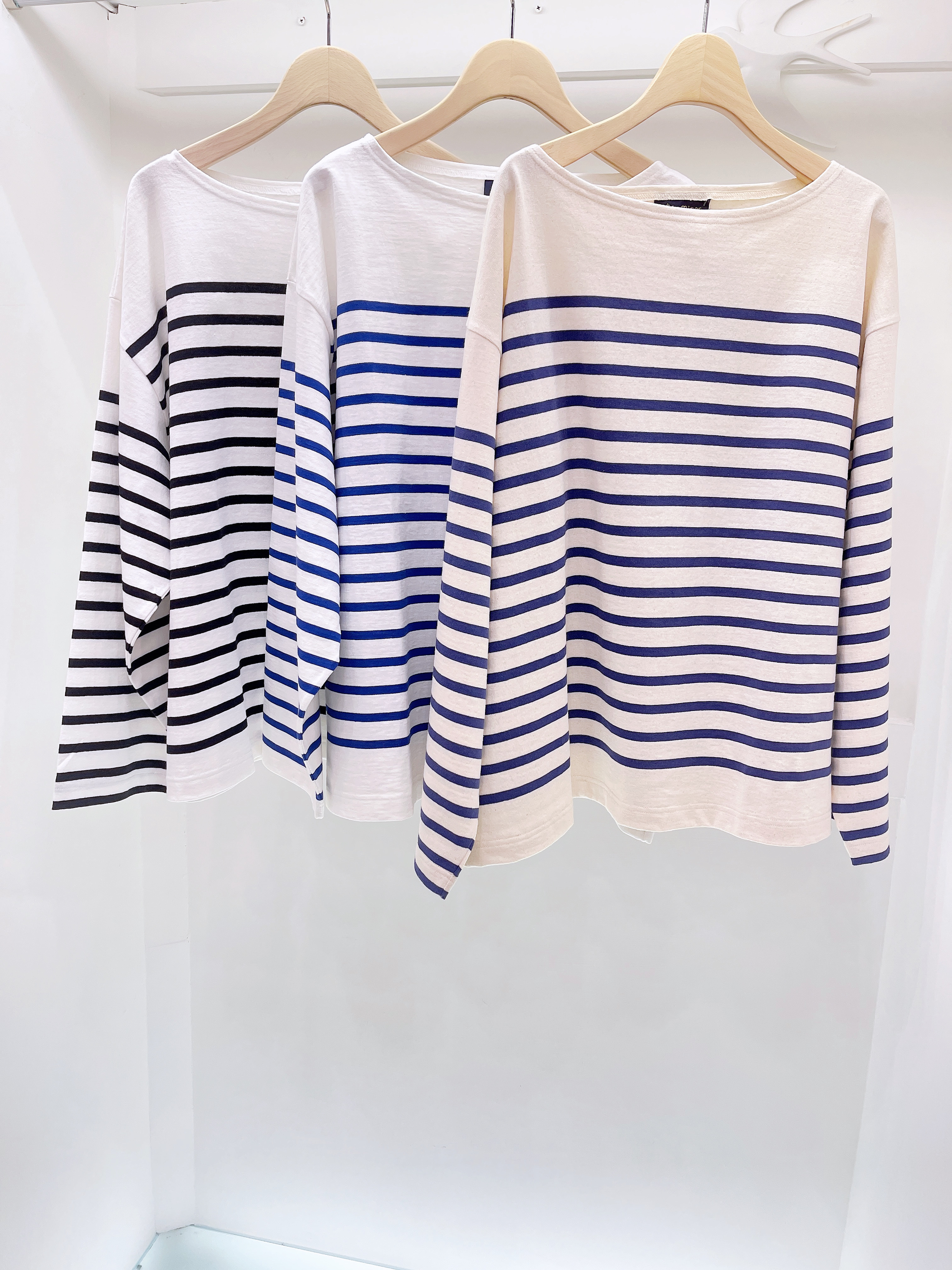 France經典橫條休閒風長袖上衣