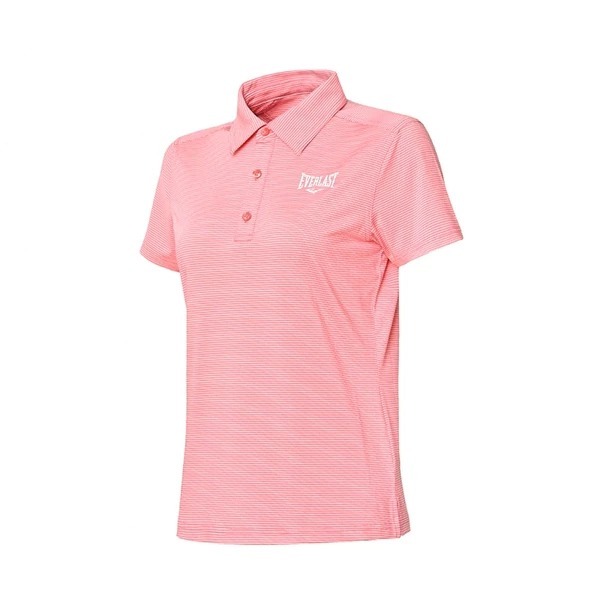 EVERLAST 短T 短袖 粉紅 條紋 POLO衫 運動 上衣 女 4922138141