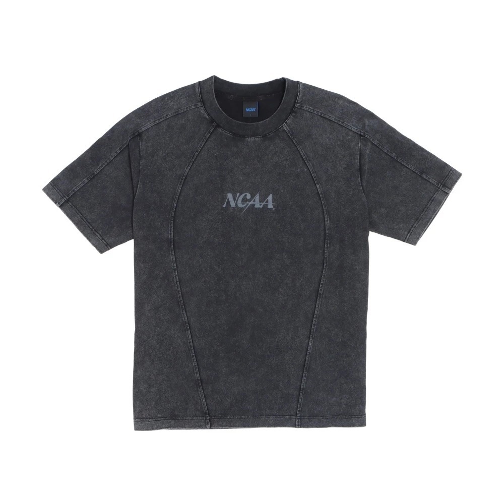 NCAA 短T 中性 黑 流線 剪接水洗 短袖上衣 7525100120