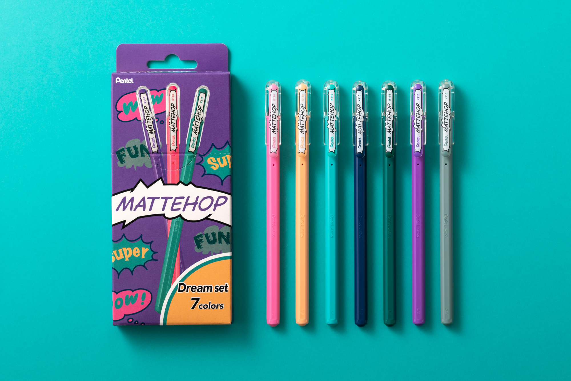 PENTEL／ 高彩筆 MATTEHOP 7色套組