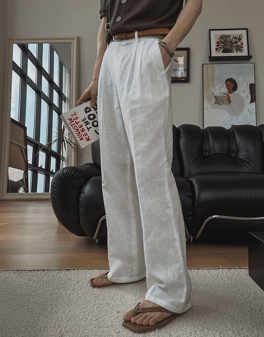 Mary Bio 亞麻休閒褲