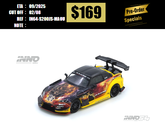 PO-$169 * INNO64 * 1:64 HONDA S2000 J'S RACING (AP1) "MAOU" [OD23/07]