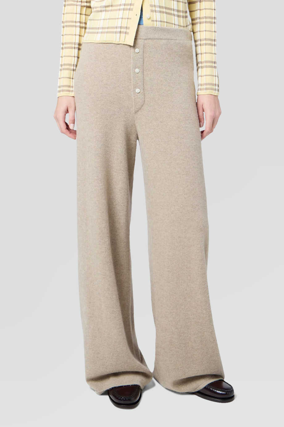 Guest in Residence｜EVERYWEAR 高腰鈕釦細節羊絨寬褲