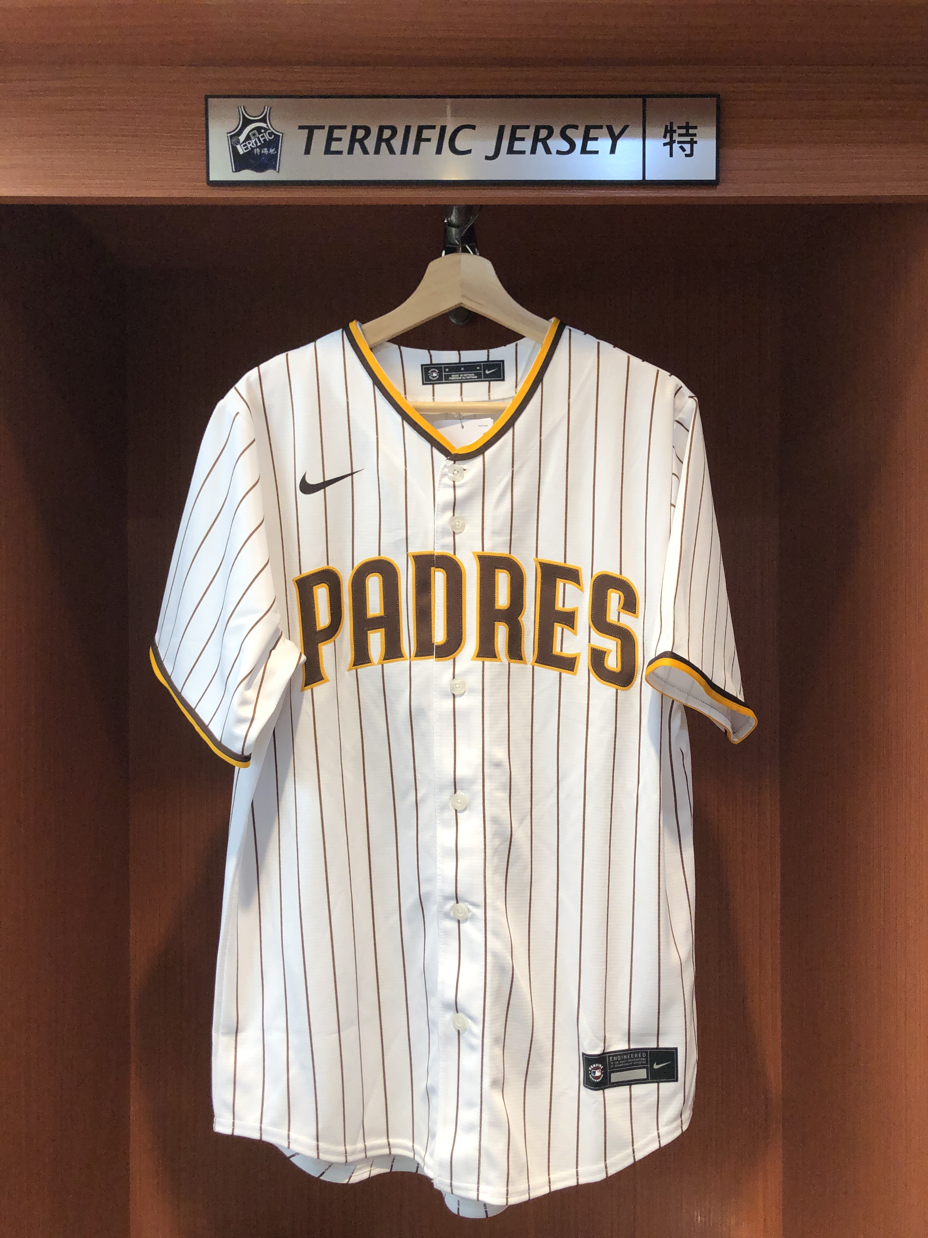 MLB球衣 Jackson Merrill 聖地牙哥教士白條紋 Nike Replica Player Name Jersey 球迷版 熱轉印 全新