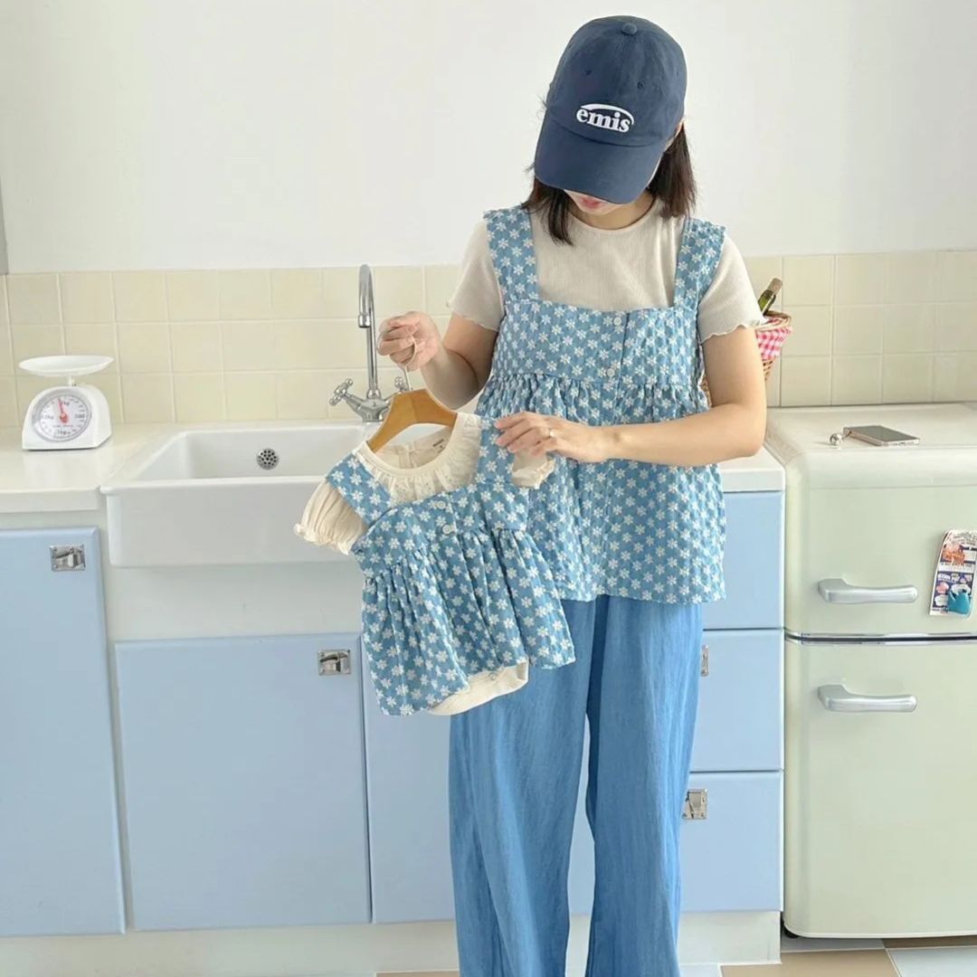 韓國 bbabba - 25夏 親子花朵外搭背心-MOM