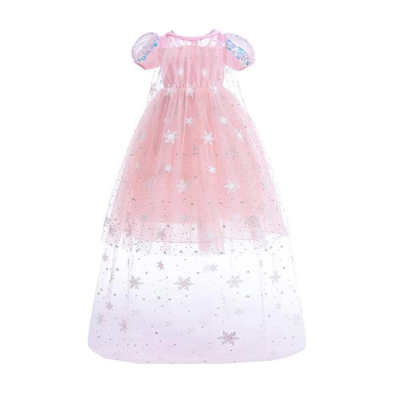 現貨 100-120cm 萬聖節 艾莎公主亮片洋裝 含長披肩 可拆 100-150cm #K50