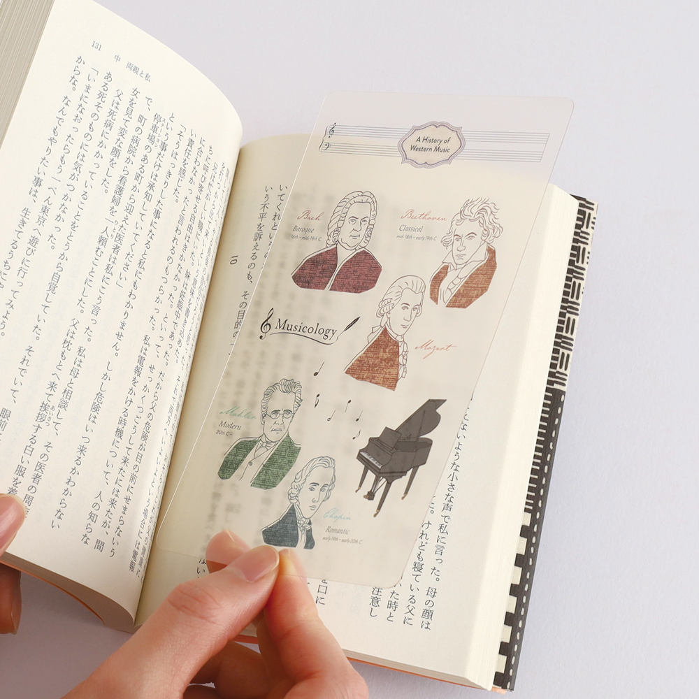 音樂學 透明書籤 小墊板｜日本STUDY HOLIC