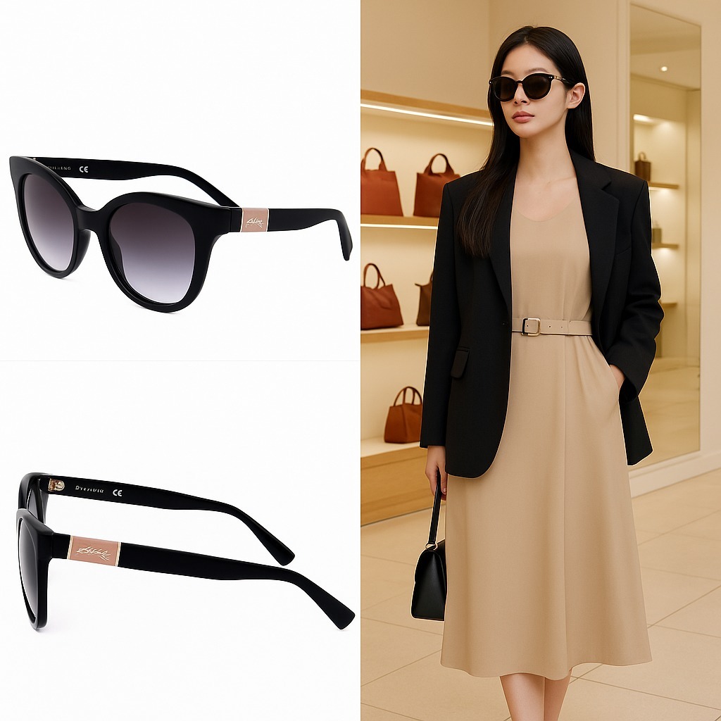 【預購】Longchamp Black Round G072309 女裝太陽眼鏡