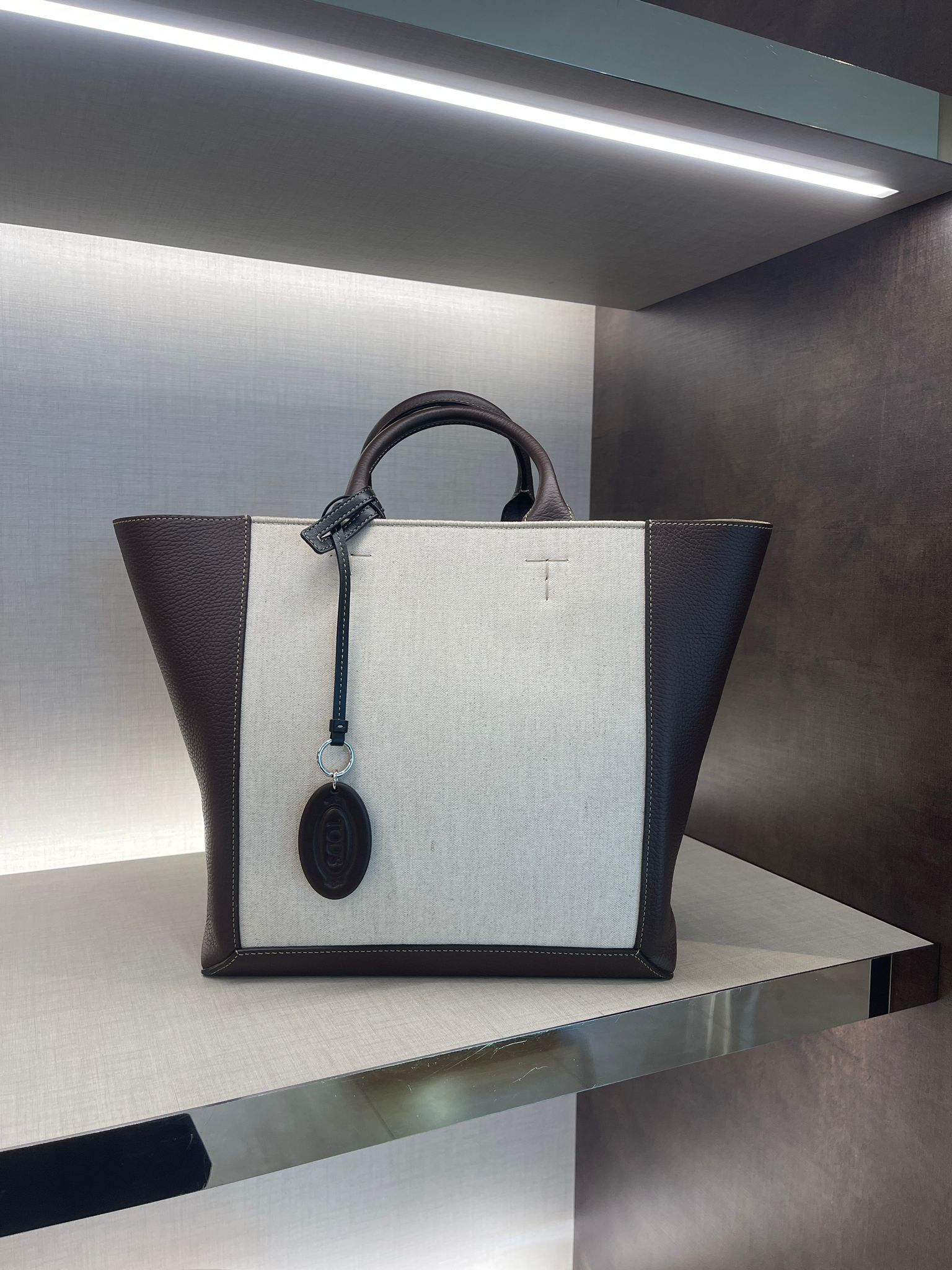 Tods XBWCLINA Canvas Tote Bag Black