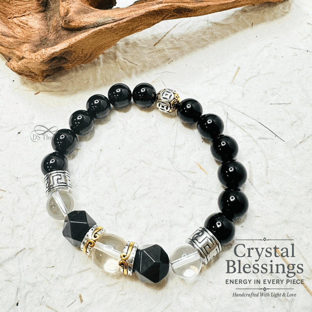 「守護之力」天然水晶手鍊｜父親節質感推薦禮 | 黑曜石 | 黃水晶 | 白水晶 |