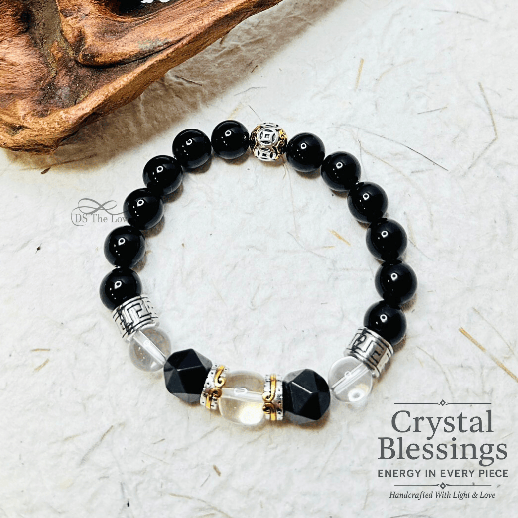 「守護之力」天然水晶手鍊｜父親節質感推薦禮 | 黑曜石 | 黃水晶 | 白水晶 |