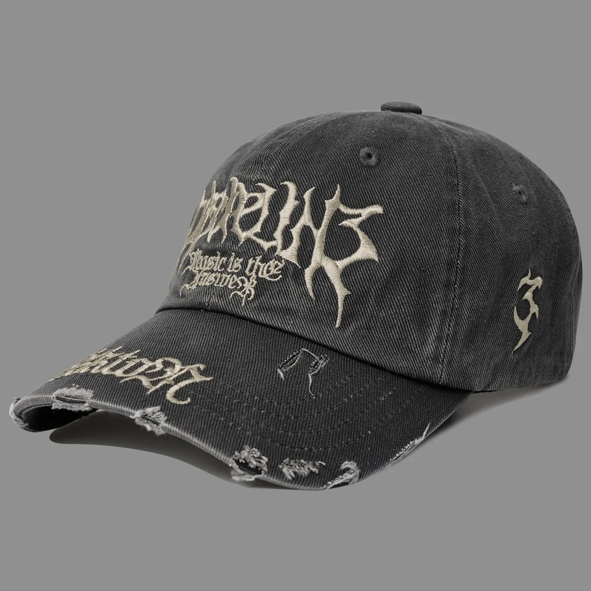 EZKATON pointed damage ball cap 水洗破壞 字體 老帽